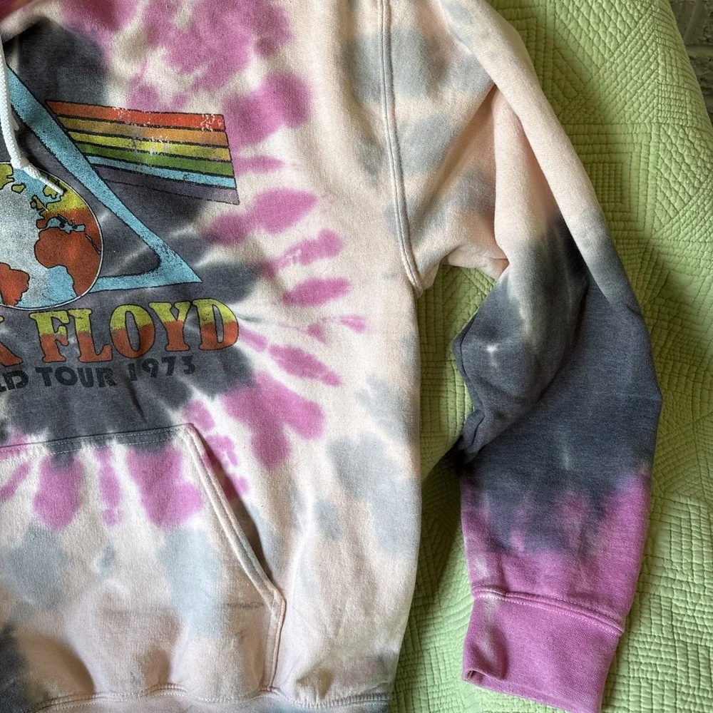 UrbanOutfitters Pink Floyd 1973 World Tour TieDye Hoodie Men's M Dark Side Retro